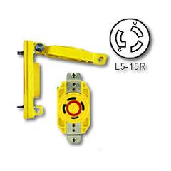 Leviton 65W47 15 Amp Single Locking Wetguard Receptacle with Cover (Grounding)
