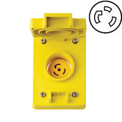 Leviton 69W47 30 Amp Flush Mtg Locking Wetguard Receptacle with Cover (Grounding)