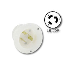Leviton 2325 20 Amp Flanged Inlet Locking Receptacle (Grounding)