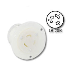 Leviton 2326 20 Amp Flanged Outlet Locking Receptacle (Grounding)