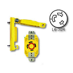 Leviton 69W48 30 Amp Wetguard Flush Mtg Locking Receptacle with Cover (Grounding)