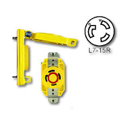 Leviton 65W34 15 Amp Wetguard Single Locking Receptacle with Cover (Grounding)