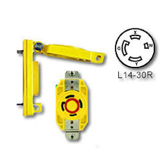 Leviton 69W74 30 Amp Flush Mtg Locking Receptacle Wetguard with Cover (Grounding)