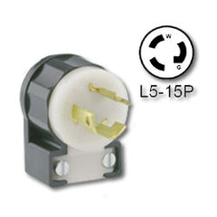 Leviton 4720-CA 15 Amp 125V Angle Locking Plug - Industrial Grade (Grounding)