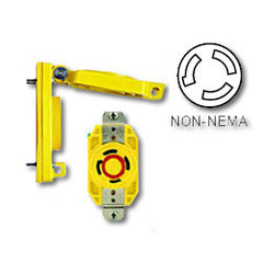 Leviton 67W08 20 Amp Wetguard Flush Mount Locking Receptacle with Cover - Industrial Grade 125/250 Volt (Non-Grounding)