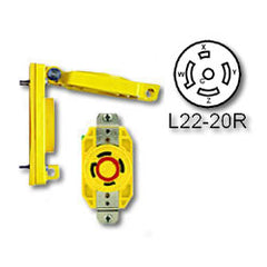 Leviton 67W82 20 Amp Wetguard Flush Mount Locking Receptacle with Cover - Industrial Grade 277/480 Volt 3 Phase (Grounding)
