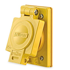Leviton 69W08 30 Amp Wetguard Flush Mount Locking Receptacle with Cover - Industrial Grade 125/250 Volt (Non-Ground)