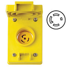 Leviton 69W81 30 Amp Wetguard Flush Mount Locking Receptacle with Cover - Industrial Grade 120/208 Volt 3 Phase (Grounding)