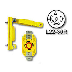 Leviton 69W82 30 Amp Wetguard Flush Mount Locking Receptacle with Cover - Industrial Grade 277/480 Volt 3 Phase (Grounding)