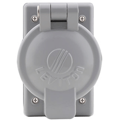 Leviton 7770 Die-Cast Aluminum Receptacle Cover for 50 Amp Locking Receptacles