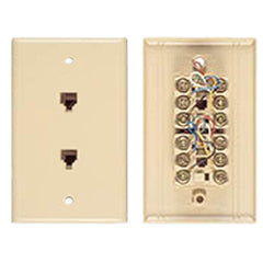 Allen Tel AT217SM Flush Mount Duplex Smooth Wall Jack (Screw Terminals)