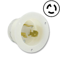 Leviton 3334-C 30 Amp Flanged Inlet Locking Receptacle - Industrial Grade 125/250 Volt (Non-Grounding)