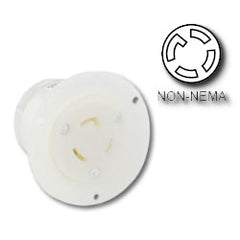 Leviton 3435-C 30 Amp Flanged Outlet Locking Receptacle - Industrial Grade 120/208 Volt 3 Phase (Non-Grounding)