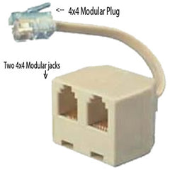 Allen Tel AT464 4C4P Handset Modular Plug "T" Adapter