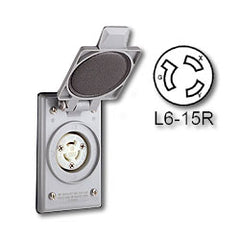 Leviton 4585-CWP 15 Amp 250V Power Outlet Locking Blade Receptacle - Industrial Grade (Grounding)
