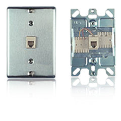 Allen Tel AT630B Stainless Steel Wall Phone Jack - 110 Termination
