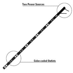 Chatsworth Products 13157 Dual Input Vertical Power Strip for Cabinets