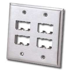 Panduit® CFP8S-2G Mini-Com Stainless Steel Faceplates
