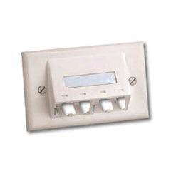 Panduit® CFPHSL4 Mini-Com Classic Series Sloped Faceplates with Label and Cover, Pack of 10