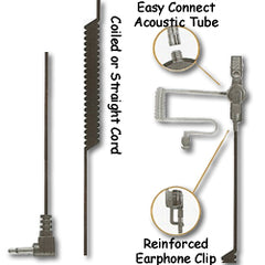 Pryme EH-1369 RECON Series Earphone Acoustic Tube Style with Right Angle Connector