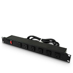 Legrand - Wiremold J60B0B-90 Rack Mount Plug-In Outlet Center® with Six 15 Amp Front Outlets Receptacles Rotated 90 Degrees