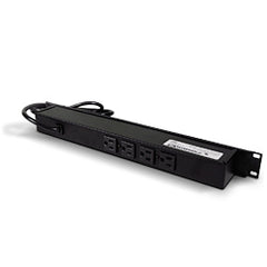 Legrand - Wiremold J24B0B Rack Mount Plug-In Outlet Center® with Two Front and Four Rear 15 Amp Outlets