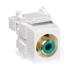 Leviton 40735-RVI QuickPort RCA 110-Type Video Connectors with Green Barrel
