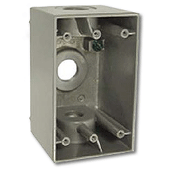 Hubbell HIWP05GY Single Gang Deep Weatherproof Box 3 1/2" Outlets