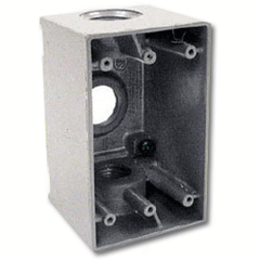 Hubbell HIWP75GY Single Gang Deep Weatherproof Box 3-3/4" Outlets