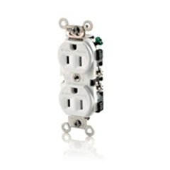 Leviton TWR15-W Duplex Receptacle 15 Amp, 125 Volt, NEMA 5-15R
