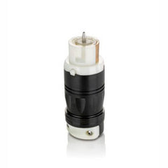Leviton CS6364C 50Amp, 125 and 250V AC, Non-NEMA, 3P, 4W, Black & White Locking Connector, Industrial Grade, Grounding, California-Style(CS)