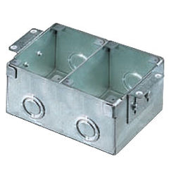 Hubbell B2482 2-Gang Rectangular Stamped Steel Floor Box for Wooden Floors