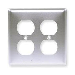 Hubbell SS82 2-Gang Duplex Satin Stainless Wall Plate