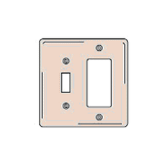 Hubbell SS126 2-Gang Combination Plates Satin Stainless Wallplate - Toggle and Styleline