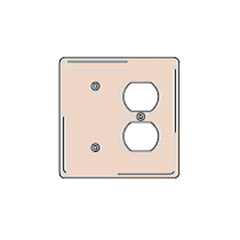 Hubbell SS138 2-Gang Combination Plates Satin Stainless Wallplate