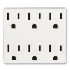 Leviton 6ADPT-W 6 Outlet Grounding Adapter, 3 Wire, 15A / 125 V