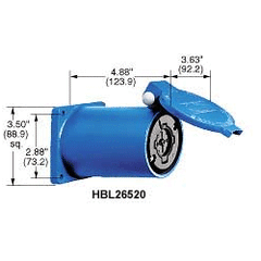 Hubbell HBL26520 4 Pole Single Receptacle