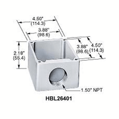 Hubbell HBL26401 Cast Aluminum Box for 60A Hubbellock Receptacles