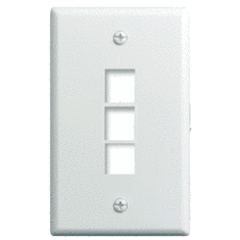 Legrand - On-Q WP3403-WH 1-Gang, 3-Port Wall Plate
