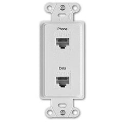 Legrand - On-Q WP3220-WH Pre-Configured Phone/Data 2-Port Strap, Pack of 6