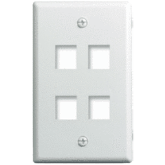 Legrand - On-Q WP3404-WH 1-Gang, 4-Port Wall Plate
