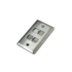 Commscope M14SP Flush-Mounted US Standard Stainless Steel Faceplate - 4 Port