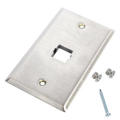 Commscope M10LW4SP Flush-Mounted US Standard Stainless Steel Faceplate - 1 Port Wall Phone Plate