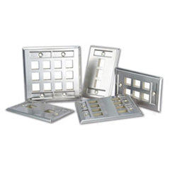 Leviton 43080-1L1 QuickPort Stainless Steel Wallplate with Designation Window