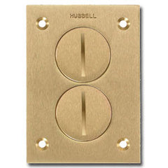 Hubbell S3625 Brass Duplex Screw Round Floor Box Cover