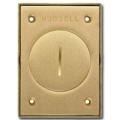 Hubbell S3425 Brass 2.375 Inches Single Receptacle Round Floor Box Cover