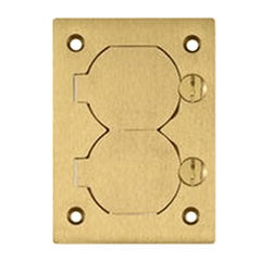 Hubbell S3825 Flush Concrete Rectangular Floor Box Cover with Duplex Flap