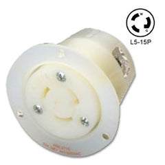 Hubbell HBL4715C Twist-Lock Flanged Receptacle, NEMA L5-15R