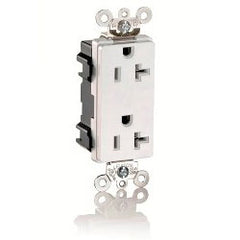 Leviton M1636-HG0 Lev-Lok Decora Plus 20 Amp Hospital Grade Straight Blade Duplex Receptacle