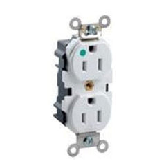 Leviton M8200-H Lev-Lok Modular 15 Amp Hospital Grade Narrow Body Duplex Receptacle NEMA 5-15R